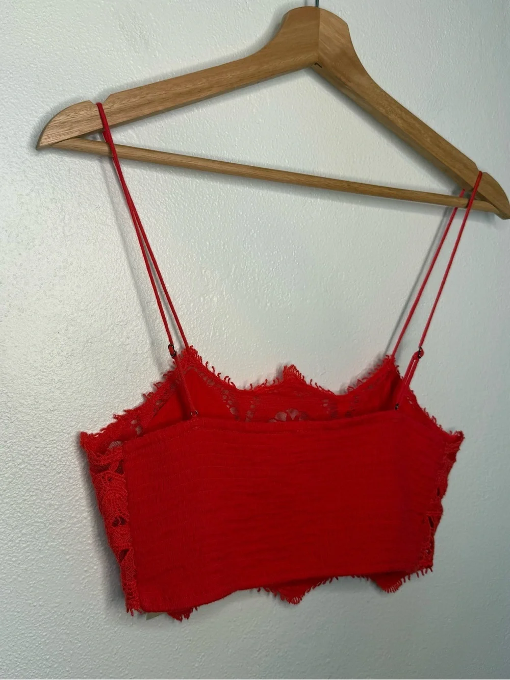 Free People One Athena Red Lace Bralette Boho Gypsy Festival Size Small